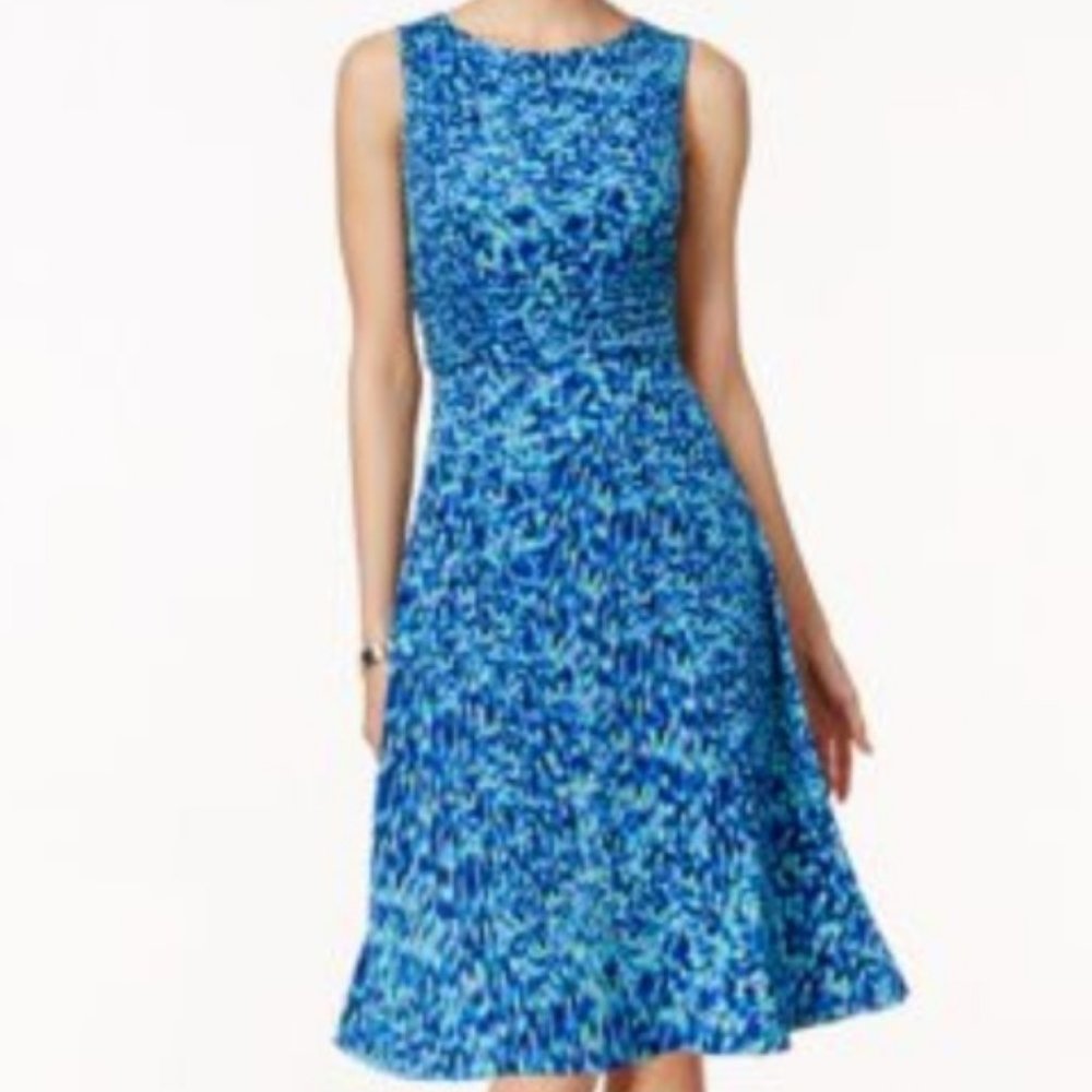 Jessica Howard - Sleeveless Printed Fit Flare Blue